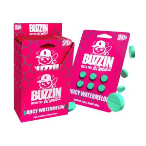 BUZZERS BUZZIN HOMIEZ CATS CLAW EXTRACT TABLET (75MG PER TAB) TOTAL 450MG JUICY WATERMELON 6CT PACK -BOX OF 6 PACK
