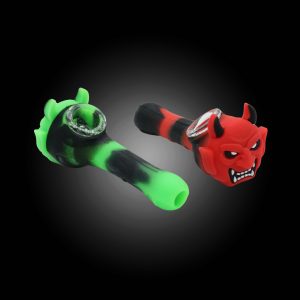 3.5'' ASSORTED SILICONE DEVIOUS DEVIL MIX COLOR HAND PIPE 15CT JAR