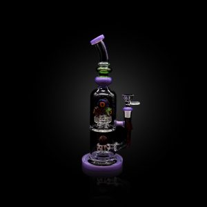 12'' URBAN GLASS 5 EYES WATER PIPE WITH SHOWER HEAD PERC AND BENT MOUTH PIECE PINK