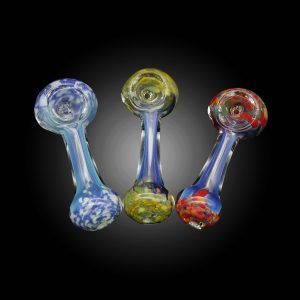 2.5'' FRIT HEAD AND MOUTH FUME COLOR HAND PIPE 25CT JAR