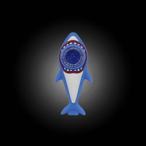 3'' ASSORTED SILICONE SHARK FISH DESING MIX COLOR HAND PIPE 15CT JAR