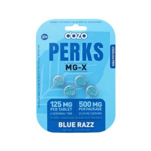 DOZO PERKS MG-X MGM TABLETS (125MG PER TAB) TOTAL 500MG BLUE RAZZ 4CT PACK -BOX OF 5 PACK - 741365689126