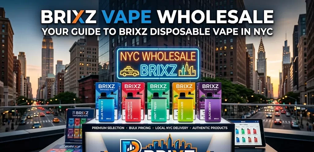 Brixz disposable vape devices displayed in retail packaging