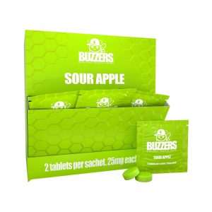 BUZZERS CATS CLAW EXTRACT TABLET (25MG PER TAB) SOUR APPLE 2CT PACK -BOX OF 15 PACK