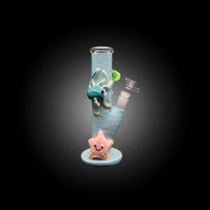 9.5'' 3D ART OCTOPUS HAND PAINTED STRAIGHT WATER PIPE GLOW IN DARK