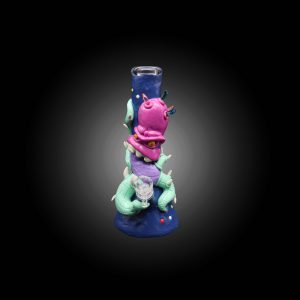 10'' 3D ART MONSTER OCTOPUS DESIGN HAND PAINTED BEAKER WATER PIPE