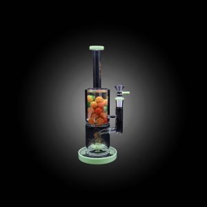 HIPSTER GLASS 10.50'' CITRUS BURS RECYCLER RIG COMBINES STRIKING VIBRANT COLORS & FRUIT INSPIRED WATER PIPE ALIME GREEN