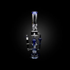 18'' ALPHA TRIPLE BELLS DESIGN OUTSIDE RECYCLER WITH QUADRUPLE SPRING PERCS & SWISS CATCHERS HANGERS DARK BLUE