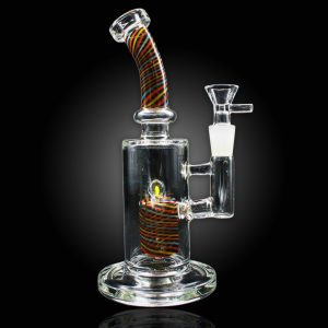 9'' ALPHA SHOWERHEAD SPIRAL WATER PIPE DARK RAINBOW