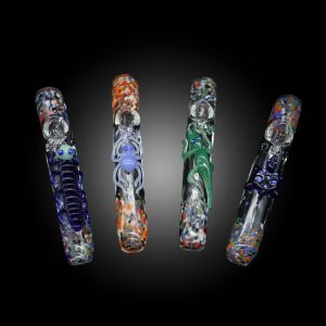 6.5'' CONFETTI CLEAR INSECT ATTACHED STEAM ROLLER HAND PIPE 7CT JAR