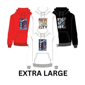 NEW YORK DESIGN HOODIE MIXED COLOR - XL