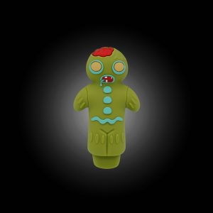 3'' ASSORTED SILICON GINGERBREAD ZOMBIE DESIGN MIX COLOR HAND PIPE 15CT JAR