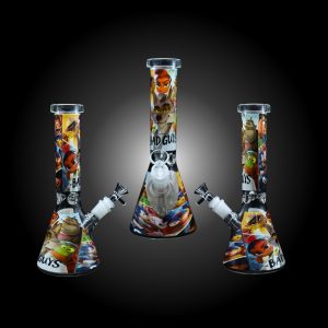 10'' THE BAD GUYS PRINTED BEAKER WATER PIPE -C