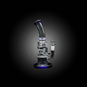 10'' RIPPLED HONEY COMB NECK BENT WATER PIPE BLUE