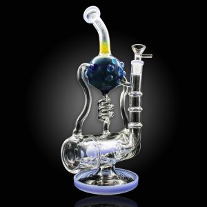 15'' ALPHA DOUBLE ARM RECYCLER WITH SPIRAL COIL SLIME BLUE