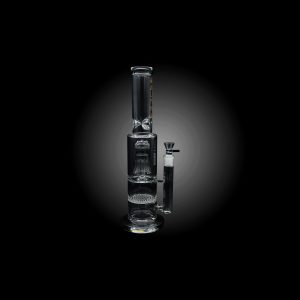 16'' ALPHA GLASS 8ARM TREE HONEY COMB WATERPIPE CLEAR BLACK