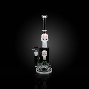 14'' SKULL SPLASH SHOWER HEAD URBAN GLASS WATER PIPE WHITE