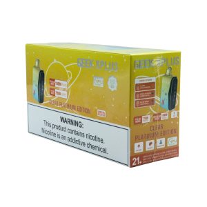 GEEK XPLUS DISPOSABLE 15000PF CLEAR PLATINUM EDITION -BOX OF 5 (7500PF PULSE MODE)