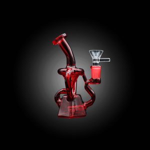 6'' MINI TWIST RECYCLER WATERPIPE RED