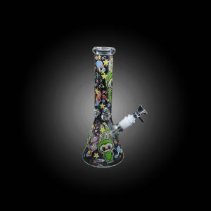 10'' LBUBU PRINTED BEKER WATER PIPE GLOW IN THE DARK