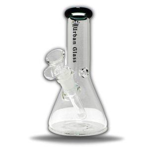 8'' URBAN GLASS WATER PIPE BEAKER DARK GREEN