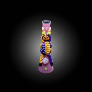 14'' FUN PUMKING GNOME STYLE BEAKER WATERPIPE GLOW IN THE DARK