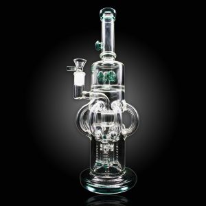 13'' ALPHA 8 ARM RECYCLER WITH OIL RIG WATER PIPE PERSIAN GREEN