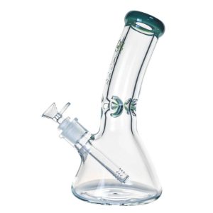 10'' KIND GLASS 9MM BENT NECK BEAKER GREEN