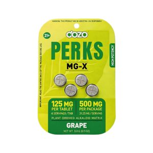 DOZO PERKS MG-X MGM TABLETS (125MG PER TAB) TOTAL 500MG GRAPE 4CT PACK -BOX OF 5 PACK - 741365689102