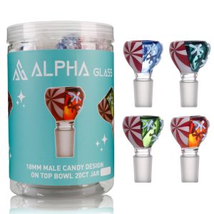 ALPHA 18MM MALE CANDY DESIGN ON TOP BOWL 20CT JAR