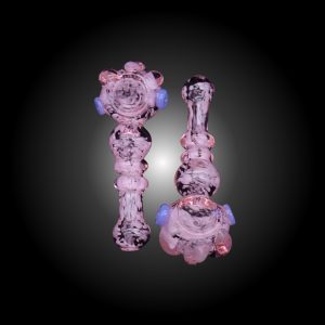5'' WHITE FRIT HEAD CLAW BALL RIM PINK TUBE HAND PIPE 10CT JAR