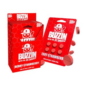 BUZZERS BUZZIN HOMIEZ CATS CLAW EXTRACT TABLET (75MG PER TAB) TOTAL 450MG BERRY STRAWBERRY 6CT PACK -BOX OF 6 PACK
