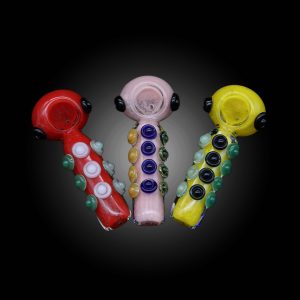 4'' MULTI BUTTOM MIX COLOR HAND PIPE 8CT JAR