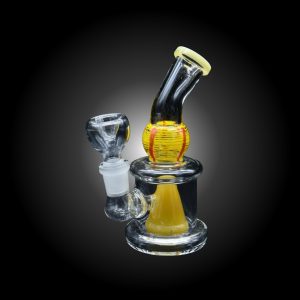 5.5'' COLORFULL GLOBE NECK BEND PERC WATERPIPE YELLOW