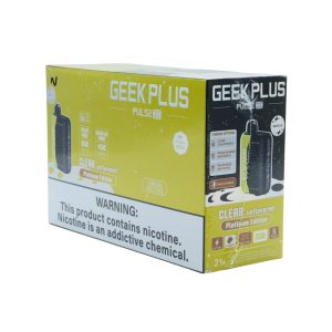 GEEK PLUS PULSE-X DISPOSABLE 40000PF CLEAR UNFLAVORED (PLATINUM EDI-BTFZ) 5% -BOX OF 5 (20000PF PULSE MODE)
