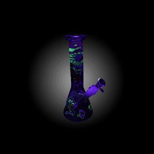 10'' GLOW IN THE DARK MUSHROOM PAINTED BEAKER PINK