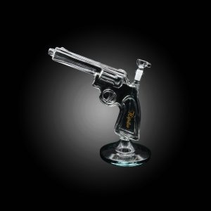 HIPSTER GLASS 10'' PISTOL HANDGUN DESIGN WATER PIPE TEAL