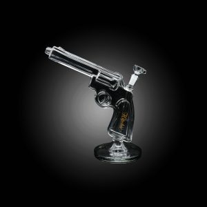 HIPSTER GLASS 10'' PISTOL HANDGUN DESIGN WATER PIPE BLACK