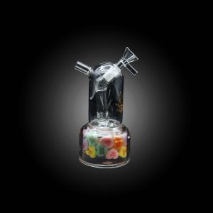 HIPSTER GLASS 6'' CANDY HEART VIBRANT COLOR WATER PIPE