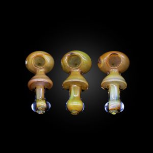 3'' GOLD FUME RING MUSHROOM SPOON HAND PIPE 6CT JAR