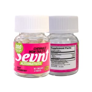 SEVN ALTERNATIVES MGM TABLETS (30MG PER TAB) TOTAL 300MG SOUR STRAWBERRY -10CT JAR - 810133326300