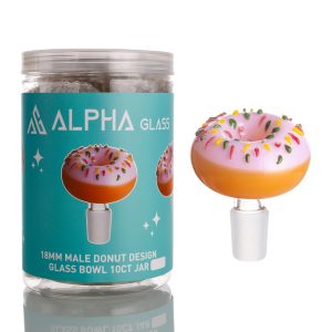 ALPHA 18MM MALE DONUT DESIGN GLASS BOWL 10CT JAR