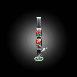 HIPSTER GLASS 18.5'' CANDY DICE COLORFUL DUAL PERC WATER PIPE SLIME GREEN