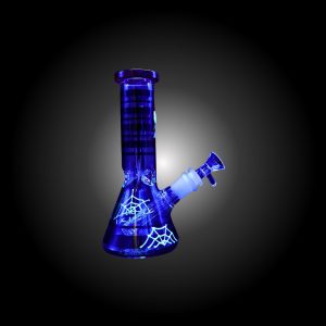 8'' 3D ART SPIDERMAN THEMES PRINTED BEAKER WATER PIPE GLOW IN DARK RED