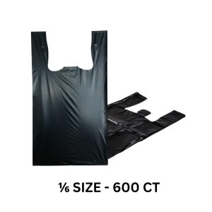 PLASTIC SHOPPING BAG HD 1/6 SIZE BLACK 600CT BOX