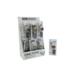 D&K CRYSTAL PRISM DESIGN HAND PIPE WITH GRINDER & SCREEN -BOX OF 24 (DK8623B)