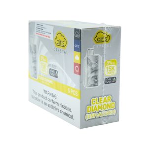 AIRIS CRYSTAL DISPOSABLE 15000PF CLEAR DIAMOND (UNFLAVORED) 5% -BOX OF 5