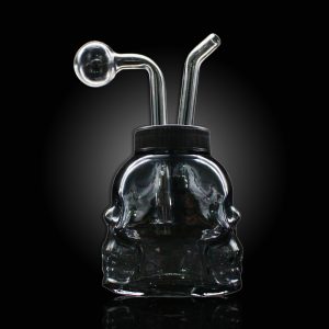 6.5'' DOUBLE SIDED SKULL OIL BURNER BLACK