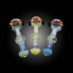 5'' RASTA RIBBON HEAD SPIRAL BALL BELLY MIX COLOR HAND PIPE 8CT JAR
