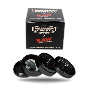 RAW HAMMER CRAFT ALUMINUM GRINDER 4 PART BLACK
